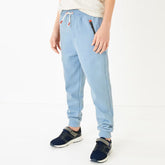 FF slim fit sky blue jogger trouser for kids